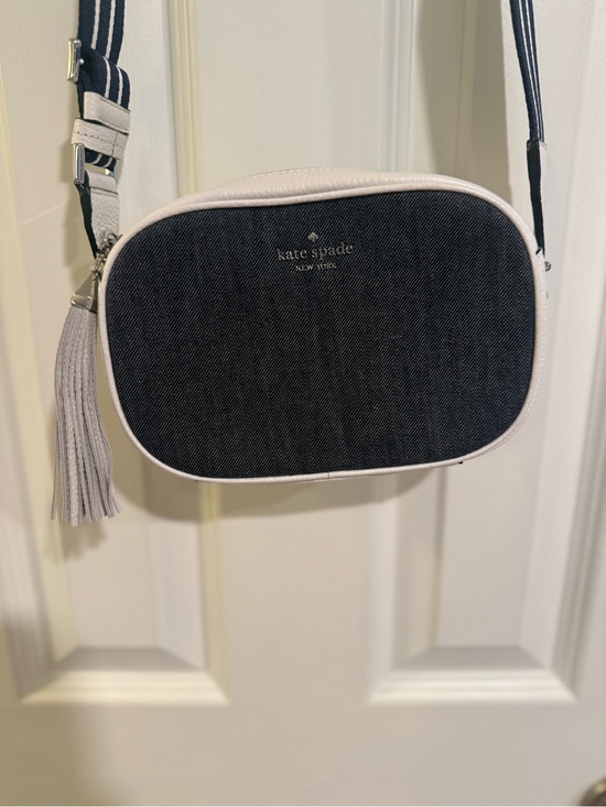 kate spade Handbags - kate spade Dark Denim and white leather Crossbody with Tassel